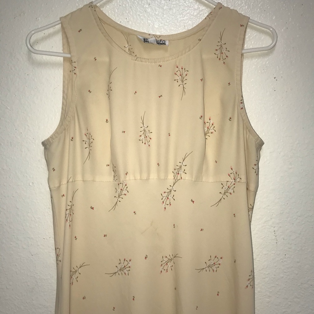 Contempo Casuals Vintage Maxi Dress Pale Yellow M